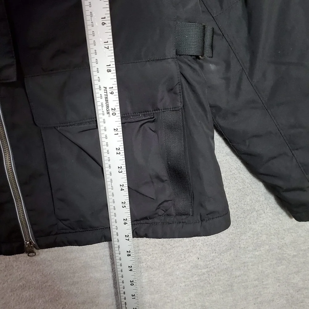 VINTAGE Nike‎ Women Jacket Large Black Y2K Logo Swoosh Full Zip Quilt Lined